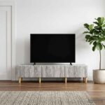 vidaXL TV skrinka 147 x 34,5 x 30 cm Sivý Sonoma Kompozitné drevo – Obrázok 3