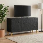 vidaXL TV skrinka 99 x 34,5 x 50 cm Čierna Kompozitné drevo – Obrázok 3