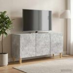 vidaXL TV skrinka 99 x 34,5 x 50 cm Betónovo sivá Kompozitné drevo – Obrázok 3
