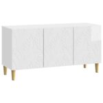 vidaXL TV skrinka 99 x 34,5 x 50 cm Biela s vysokým leskom – Obrázok 2