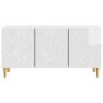 vidaXL TV skrinka 99 x 34,5 x 50 cm Biela s vysokým leskom – Obrázok 5