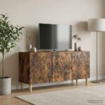 vidaXL TV skrinka 99 x 34,5 x 50 cm Dymový dub Kompozitné drevo