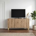 vidaXL TV skrinka 99 x 34,5 x 50 cm Dub artisan Kompozitné drevo – Obrázok 3