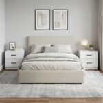 vidaXL Nočný stolík 2 pcs Biela 43 x 34,5 x 44,5 cm Kompozitné drevo – Obrázok 11