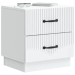 vidaXL Nočný stolík 2 pcs Biela 43 x 34,5 x 44,5 cm Kompozitné drevo – Obrázok 2