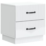 vidaXL Nočný stolík 2 pcs Biela 43 x 34,5 x 44,5 cm Kompozitné drevo – Obrázok 3
