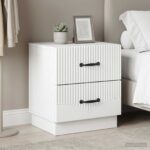 vidaXL Nočný stolík 2 pcs Biela 43 x 34,5 x 44,5 cm Kompozitné drevo – Obrázok 4