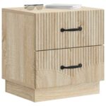 vidaXL Nočný stolík Dub sonoma 43 x 34,5 x 44,5 cm Kompozitné drevo – Obrázok 2