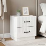 vidaXL Nočný stolík 2 pcs Biela s vysokým leskom 43 x 34,5 x 44,5 cm – Obrázok 4