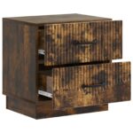 vidaXL Nočný stolík Dymový dub 43 x 34,5 x 44,5 cm Kompozitné drevo – Obrázok 3