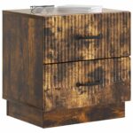 vidaXL Nočný stolík so zásuvkou 2 pcs Dymový dub 43 x 34,5 x 44,5 cm – Obrázok 2