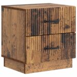vidaXL Nočný stolík so zásuvkou 2 pcs Staré drevo 43 x 34,5 x 44,5 cm – Obrázok 3