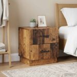vidaXL Nočný stolík so zásuvkou 2 pcs Staré drevo 43 x 34,5 x 44,5 cm – Obrázok 12