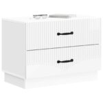 vidaXL Nočný stolík Biela s vysokým leskom 62 x 34,5 x 44,5 cm – Obrázok 2