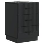 vidaXL Nočný stolík Čierna 43 x 41 x 63,5 cm Kompozitné drevo – Obrázok 2