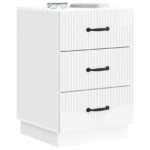 vidaXL Nočný stolík Biela s vysokým leskom 43 x 41 x 63,5 cm – Obrázok 2