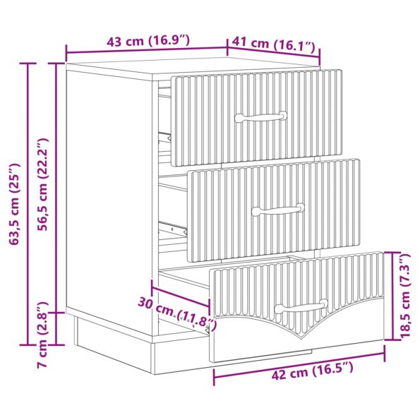 vidaXL Nočný stolík Dymový dub 43 x 41 x 63,5 cm Kompozitné drevo – Obrázok 9