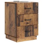 vidaXL Nočný stolík Staré drevo 43 x 41 x 63,5 cm Kompozitné drevo – Obrázok 2