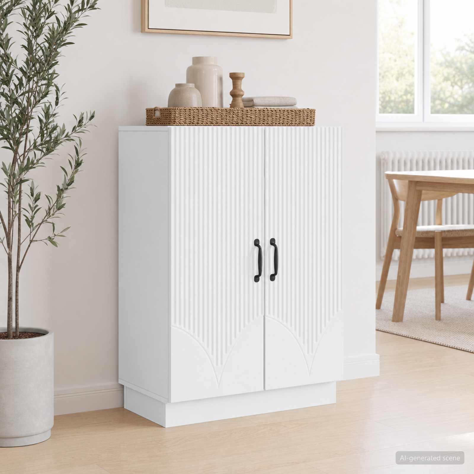 895275_1.jpg vidaXL Servírovacia skriňa Biela 66 x 34,5 x 87 cm Kompozitné drevo – Obrázok 1