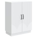 vidaXL Servírovacia skriňa Biela 66 x 34,5 x 87 cm Kompozitné drevo – Obrázok 2