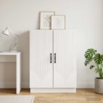 vidaXL Servírovacia skriňa Biela 66 x 34,5 x 87 cm Kompozitné drevo – Obrázok 4