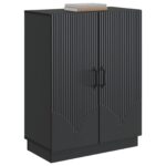 vidaXL Servírovacia skriňa Čierna 66 x 34,5 x 87 cm Kompozitné drevo – Obrázok 3