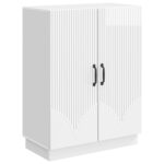 vidaXL Servírovacia skriňa Biela s vysokým leskom 66 x 34,5 x 87 cm – Obrázok 2