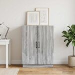 vidaXL Servírovacia skriňa Sivá sonoma 66 x 34,5 x 87 cm – Obrázok 4