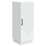vidaXL Servírovacia skriňa Biela 33 x 34,5 x 87 cm Kompozitné drevo – Obrázok 2