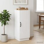 vidaXL Servírovacia skriňa Biela 33 x 34,5 x 87 cm Kompozitné drevo – Obrázok 4