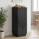 vidaXL Servírovacia skriňa Čierna 33 x 34,5 x 87 cm Kompozitné drevo – Obrázok 4