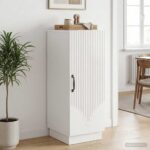 vidaXL Servírovacia skriňa Biela s vysokým leskom 33 x 34,5 x 87 cm – Obrázok 4