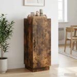 vidaXL Servírovacia skriňa Dymový dub 33 x 34,5 x 87 cm – Obrázok 4