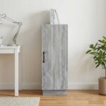 vidaXL Servírovacia skriňa Sivá sonoma 33 x 34,5 x 87 cm – Obrázok 4
