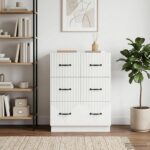 vidaXL Zásuvkový kabinet Biela 66 x 34,5 x 87 cm Kompozitné drevo – Obrázok 11