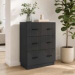 vidaXL Zásuvkový kabinet Čierna 66 x 34,5 x 87 cm Kompozitné drevo – Obrázok 12