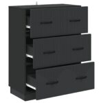 vidaXL Zásuvkový kabinet Čierna 66 x 34,5 x 87 cm Kompozitné drevo – Obrázok 3