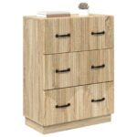 vidaXL Zásuvkový kabinet Dub sonoma 66 x 34,5 x 87 cm Kompozitné drevo – Obrázok 2