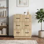 vidaXL Zásuvkový kabinet Dub sonoma 66 x 34,5 x 87 cm Kompozitné drevo – Obrázok 4