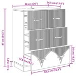 vidaXL Zásuvkový kabinet Dub sonoma 66 x 34,5 x 87 cm Kompozitné drevo – Obrázok 9