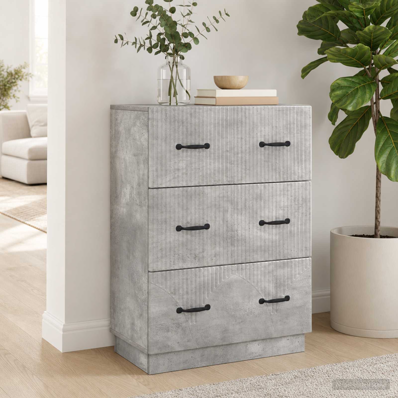 895298_1.jpg vidaXL Zásuvkový kabinet Betónovo sivá 66 x 34,5 x 87 cm – Obrázok 1