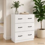 vidaXL Zásuvkový kabinet Biela s vysokým leskom 66 x 34,5 x 87 cm – Obrázok 12