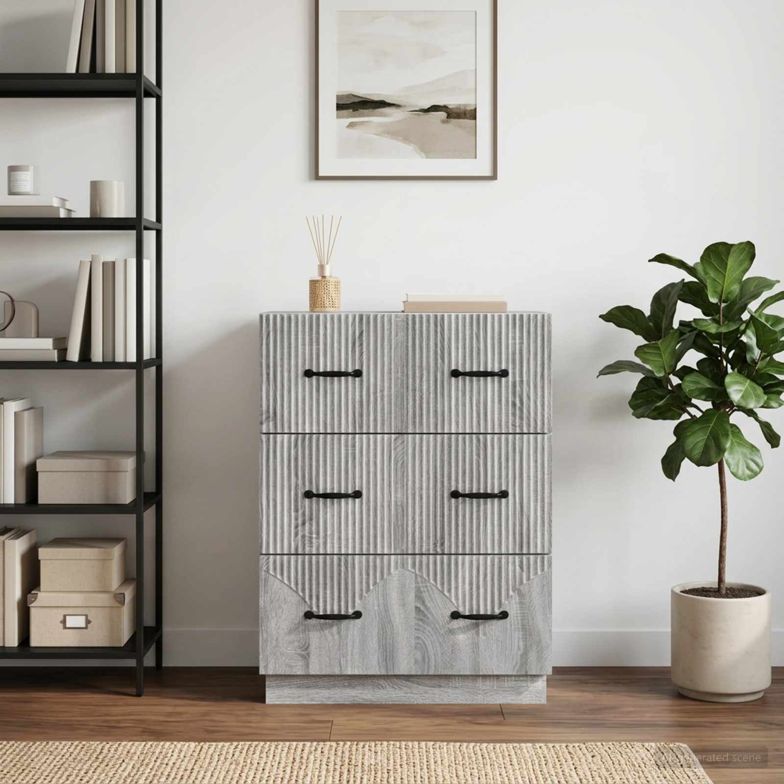 895301_1.jpg vidaXL Zásuvkový kabinet Sivá sonoma 66 x 34,5 x 87 cm – Obrázok 1