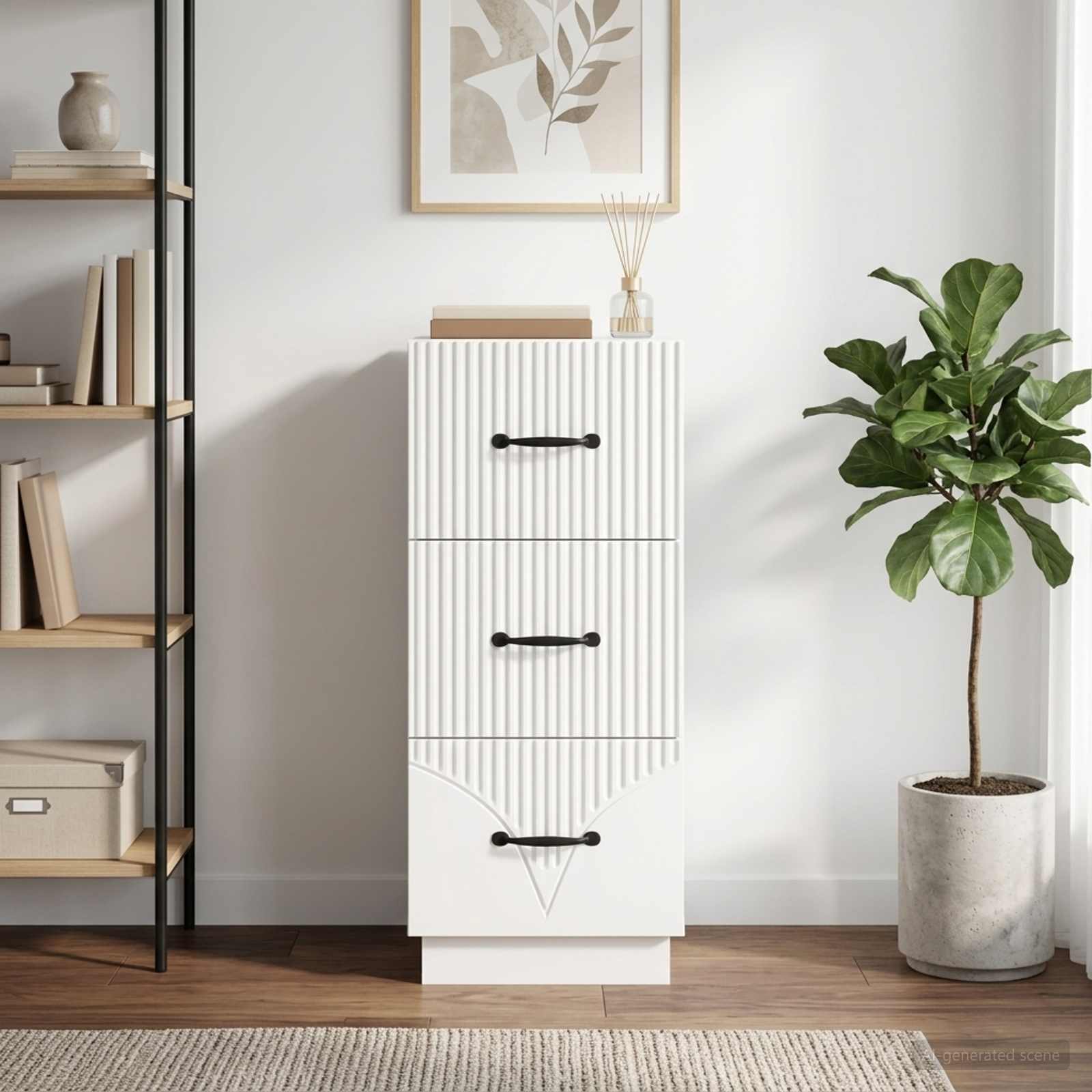 895305_1.jpg vidaXL Zásuvkový kabinet Biela 33 x 34,5 x 87 cm Kompozitné drevo – Obrázok 1