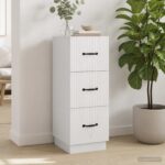 vidaXL Zásuvkový kabinet Biela 33 x 34,5 x 87 cm Kompozitné drevo – Obrázok 4