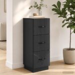 vidaXL Zásuvkový kabinet Čierna 33 x 34,5 x 87 cm Kompozitné drevo – Obrázok 11