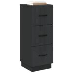 vidaXL Zásuvkový kabinet Čierna 33 x 34,5 x 87 cm Kompozitné drevo – Obrázok 2