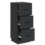 vidaXL Zásuvkový kabinet Čierna 33 x 34,5 x 87 cm Kompozitné drevo – Obrázok 3