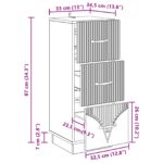vidaXL Zásuvkový kabinet Čierna 33 x 34,5 x 87 cm Kompozitné drevo – Obrázok 9