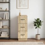 vidaXL Zásuvkový kabinet Dub sonoma 33 x 34,5 x 87 cm Kompozitné drevo